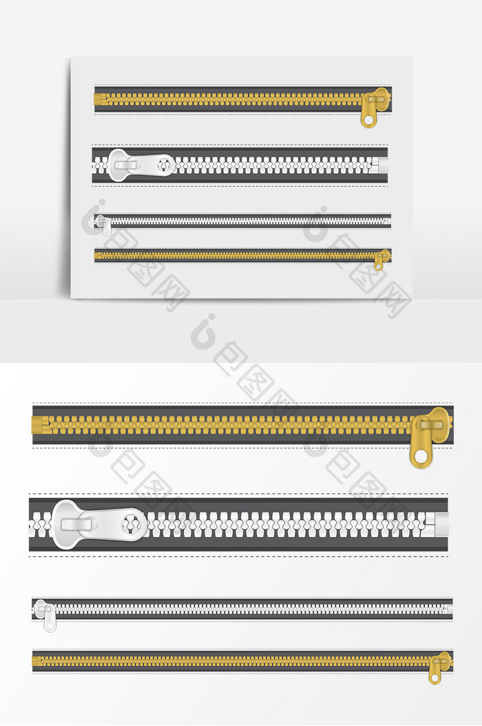拉链链条牙AI矢量元素