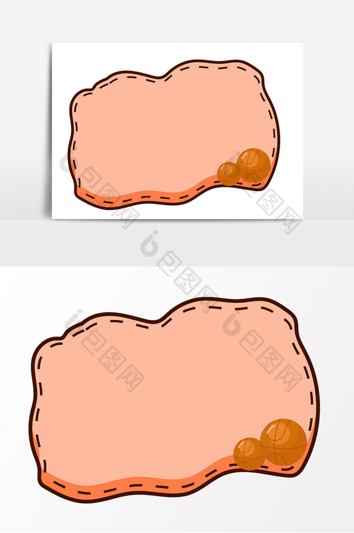 可爱篮球对话框元素