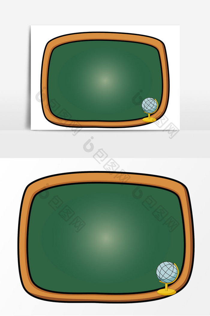 卡通墨绿色黑板元素设计