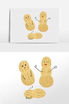 坚果落花生插画