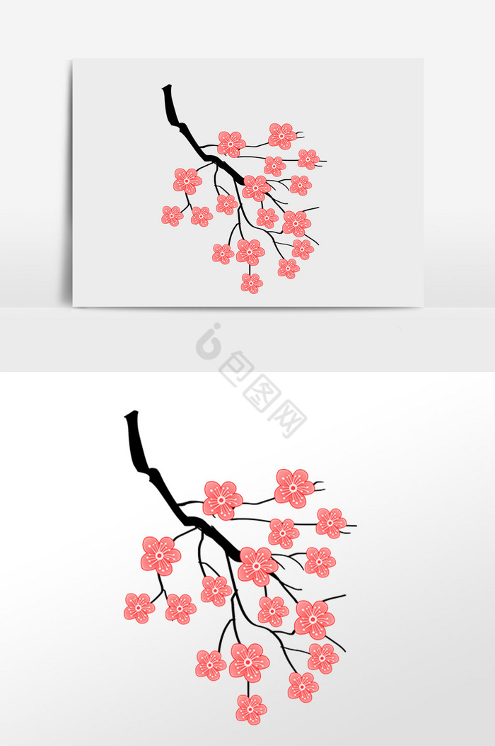 春天樱花花瓣插画图片