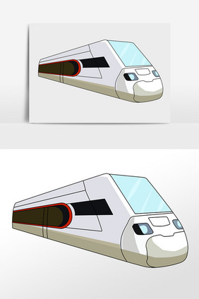 手绘春节回家卡通高铁插画