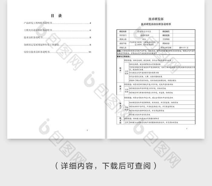 研发职务说明书(新版)Word模板