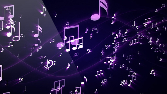紫色色调炫酷动感音乐字符展示led大屏