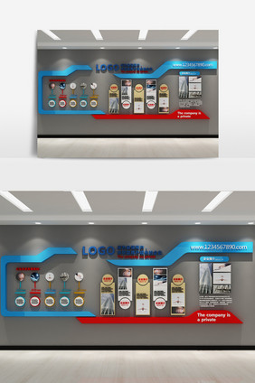 现代业文化墙3D模型