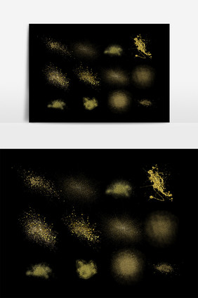 金色粉末装饰元素设计