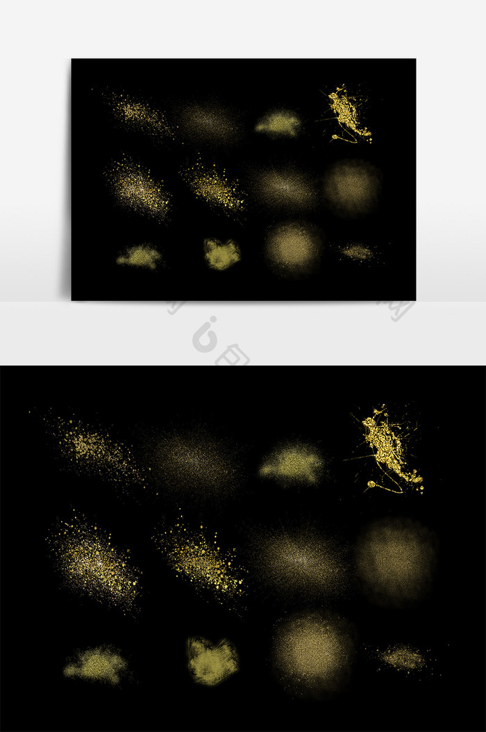 金色粉末装饰元素设计