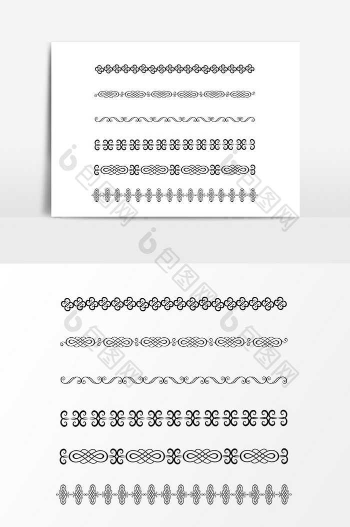 矢量精美花纹装饰线条元素