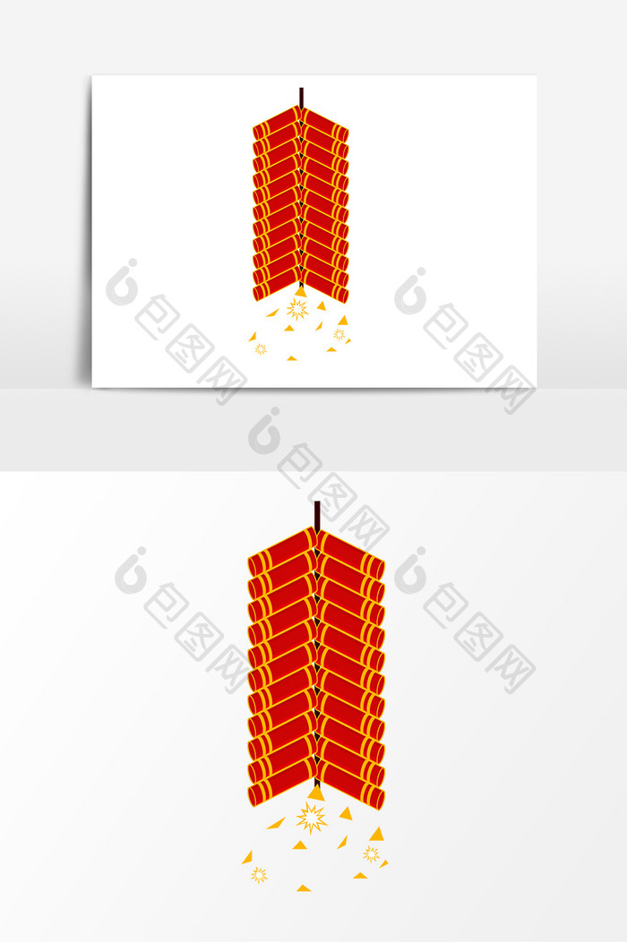 卡通鞭炮炮竹素材设计