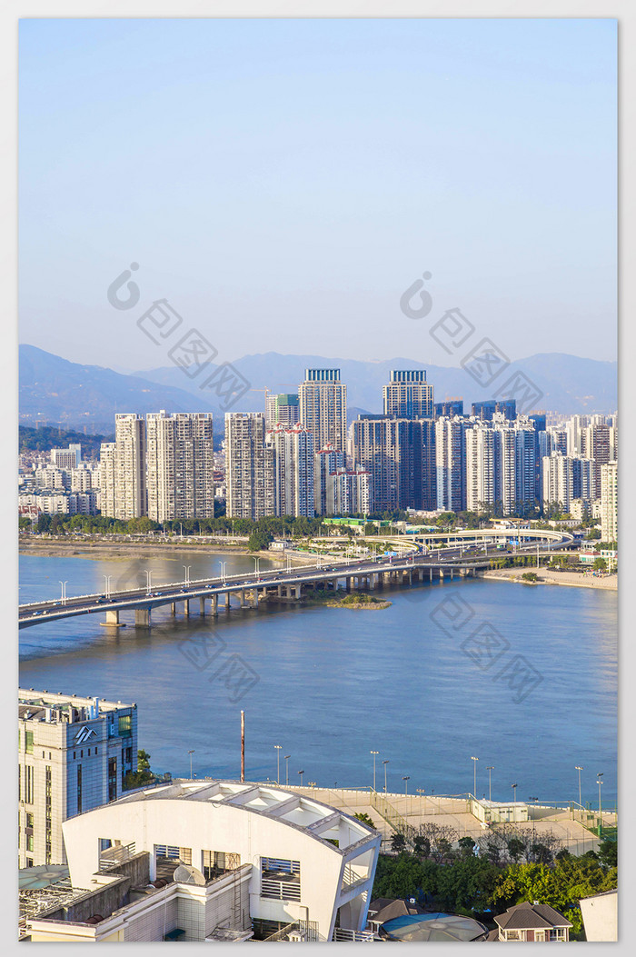清新福州沿江大桥摄影图