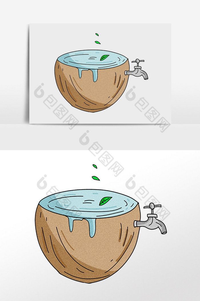 滴水公益节约用水插画图片图片
