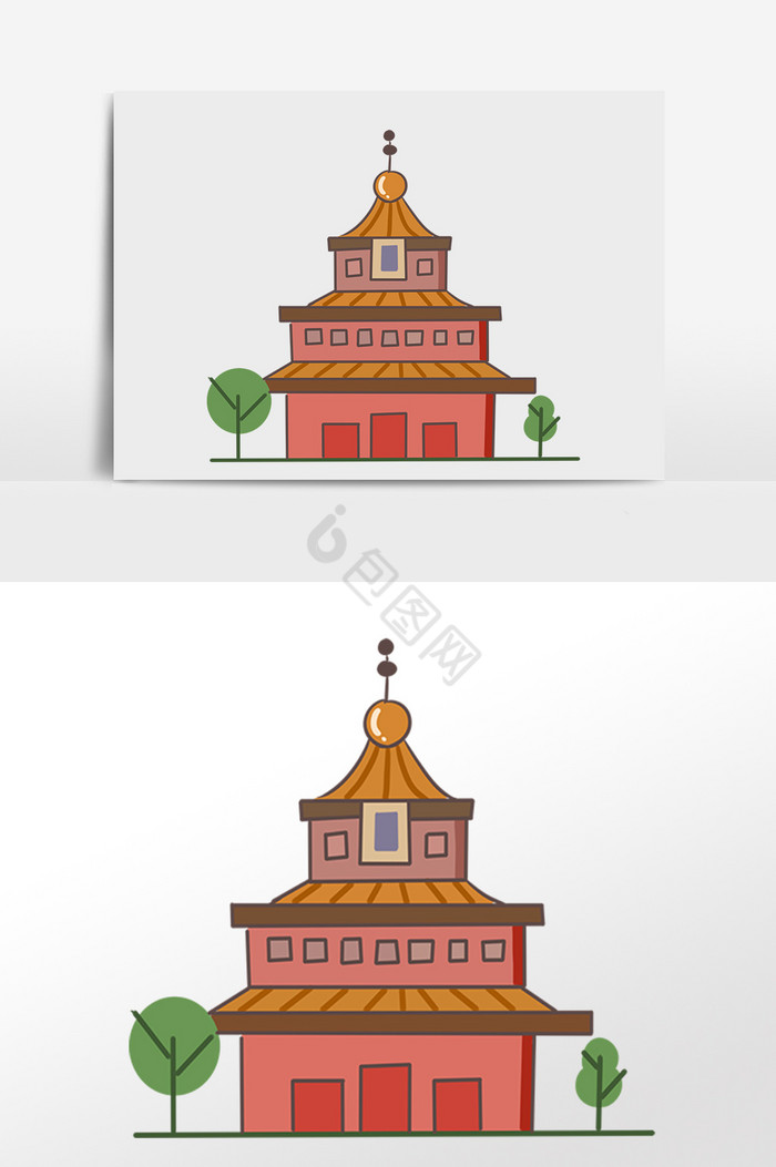 北京著名建筑插画图片