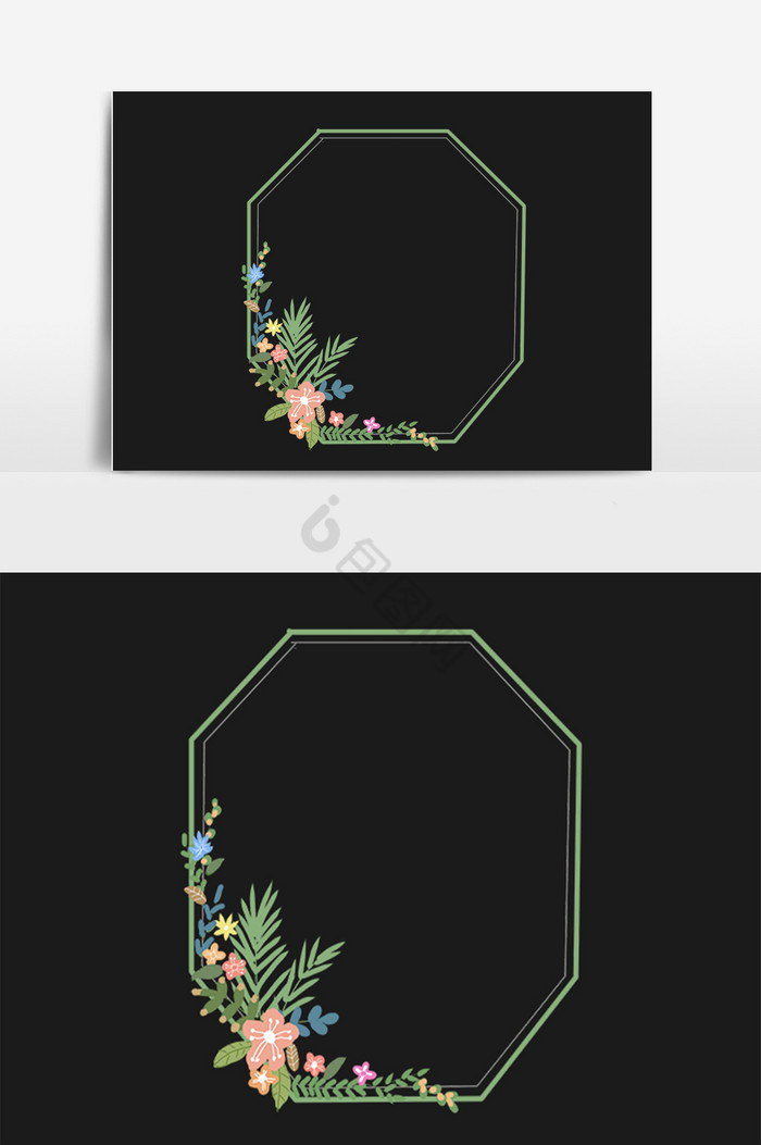 婚礼植物花朵装饰边框图片
