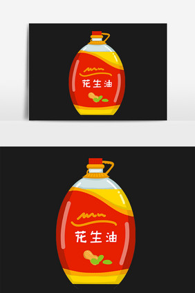 手绘精装食用油花生油插画