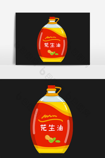 手绘精装食用油花生油插画图片