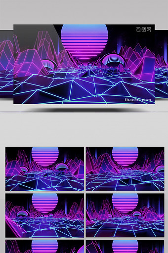 穿越动感紫色粒子地带科技背景led视频图片