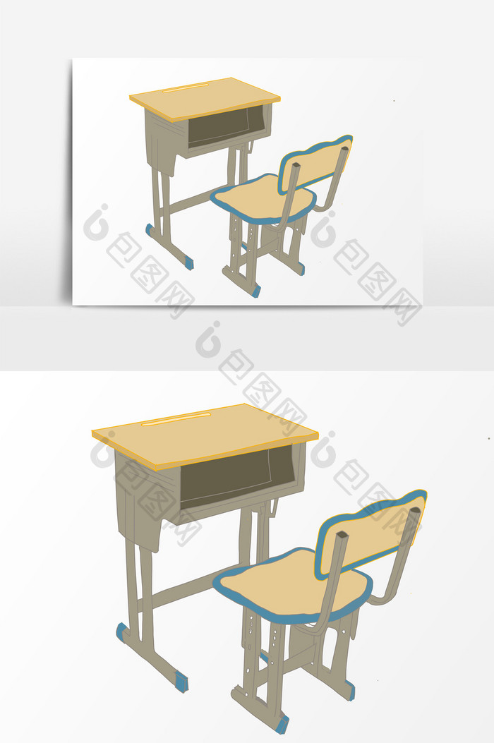 教育学习桌椅元素