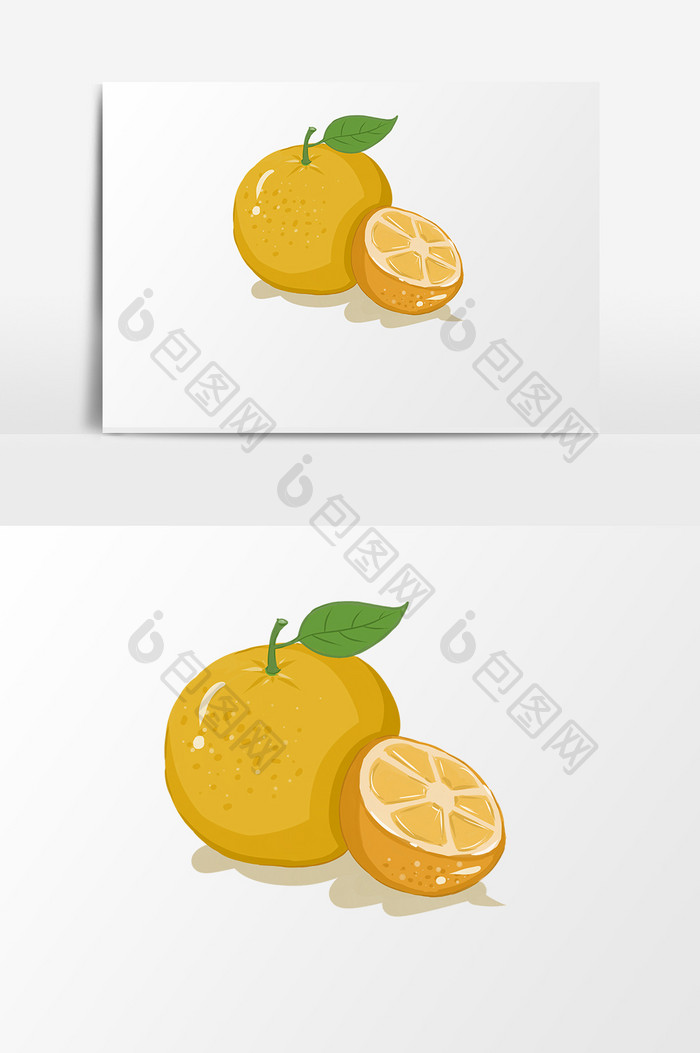 手绘卡通小清晰橘子
