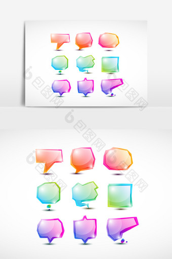 彩色信息框对话框元素图片