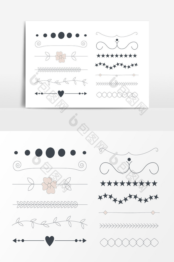 花纹心形线条装饰图片图片