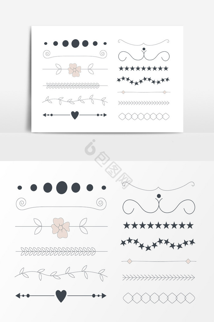 花纹心形线条装饰图片
