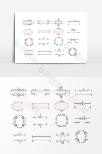 精美花纹装饰边框矢量元素设计图片