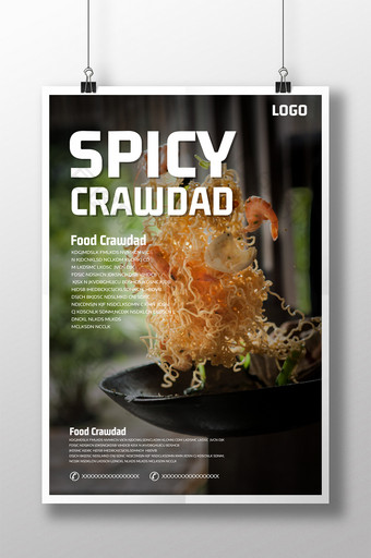 美味的食品面条亚洲美食新鲜虾菜餐厅海报图片