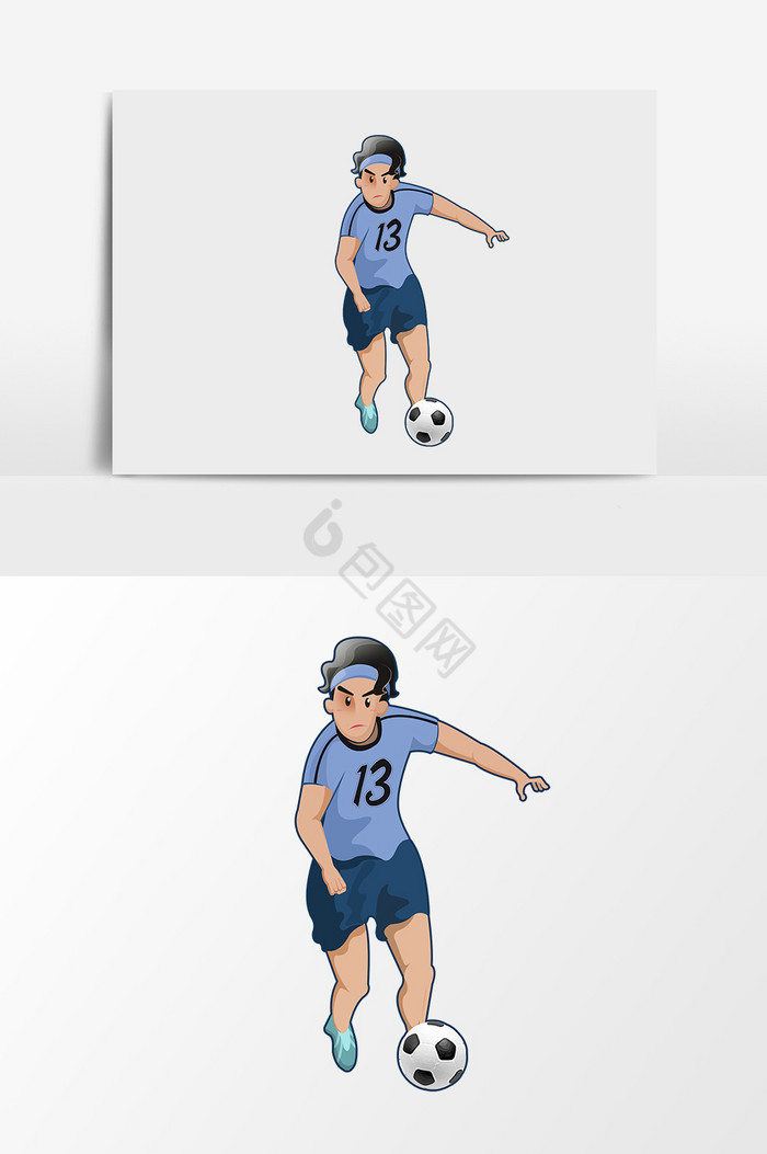 踢足球的男生插画图片