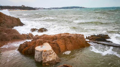 波涛汹涌大海海浪浪花