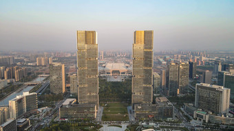 河南郑州地标建筑双子塔