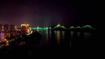 湖北宜昌跨长江大桥夜景