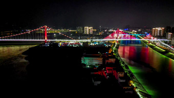 湖北宜昌跨<strong>长江大桥</strong>夜景