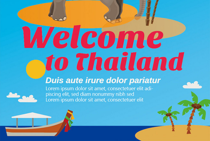 欢迎和各种动物一起去泰国旅游。
