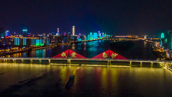 湖南长沙银盆岭大桥夜景