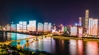 城市<strong>延时</strong>湖南长沙橘子洲<strong>大</strong>桥夜景<strong>移动延时</strong>