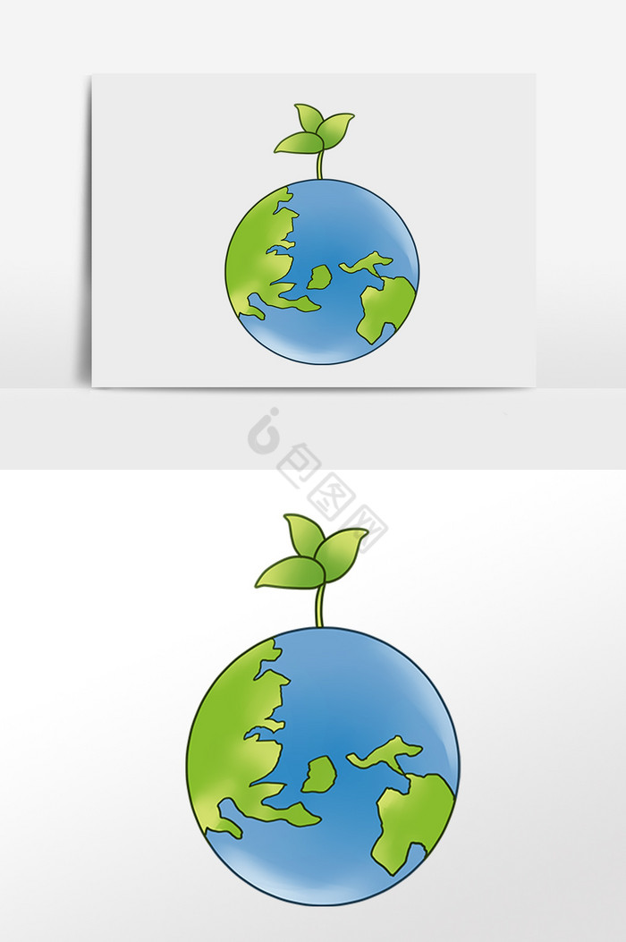 爱护环境种植插画图片