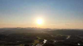 大自然山川河流日落晚霞