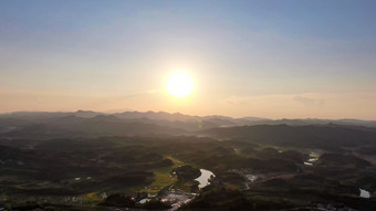 大自然山川河流日落晚霞