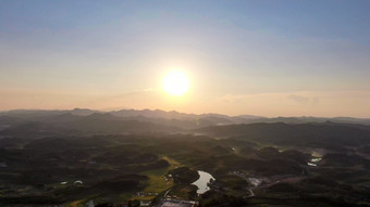 大自然山川河流日落晚霞