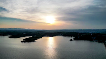 大<strong>自然山川</strong>日落晚霞夕阳湖面倒影