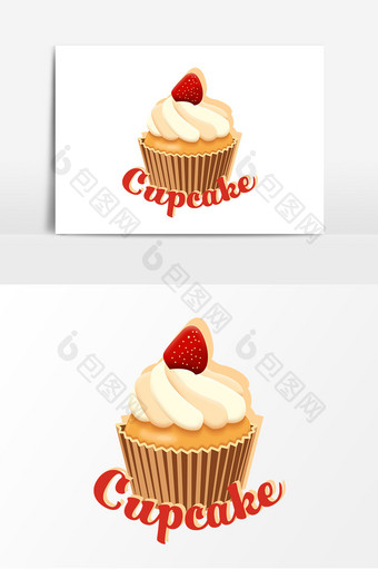 手绘风卡通杯子蛋糕甜品元素图片