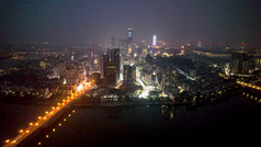 广西柳州城市大景夜景柳江大桥