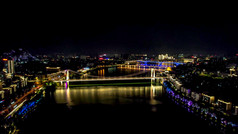 广西柳州红光大桥夜景灯光