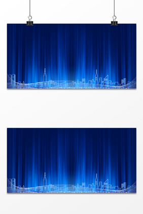 蓝色梦幻光线城市线条商务科技背景图