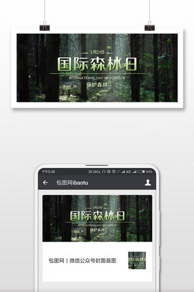 深色调国际森林日微信首图