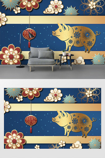 蓝金色背景素材-包图网