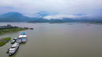 湖北三峡清晨迷雾云雾