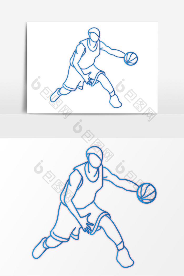 NBA蓝线条效果篮球运动员运球图片图片