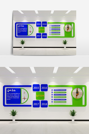 现代化简洁企业文化墙3D模型图片