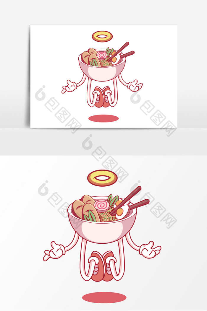 中国卡通手绘面条形象元素
